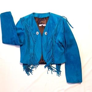 Vintage Leather Jacket with Fringe